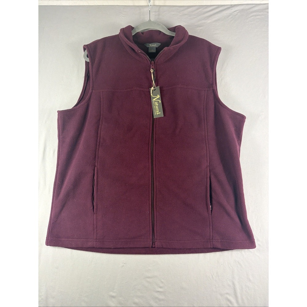 Natural Reflections brand burgandy full zip sleeveless vest, women's 1x, nwt